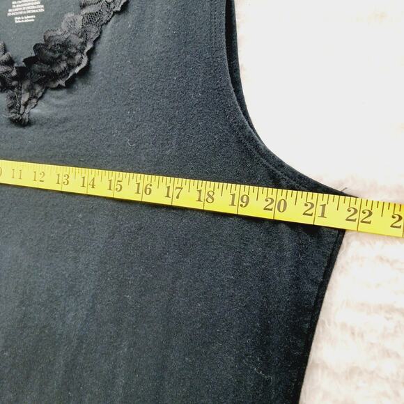 Tank Top Size XXL Black Lace Y2K Goth Fairygoth Whimsycore Festival Witchy Chic - Picture 5 of 10